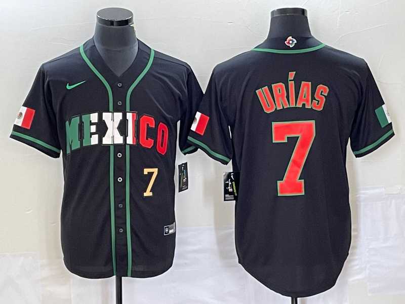 Men's Mexico Baseball #7 Julio Urias Number 2023 Black World Baseball Classic Stitched Jersey4,We sell and wholesale Men's Mexico Baseball #7 Julio Urias Number 2023 Black World Baseball Classic Stitched Jersey4 on line form chian!